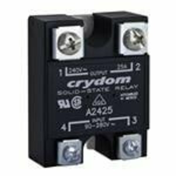 Crydom Solid State Relays - Industrial Mount Ssr Relay, Panel Mount, Ip00, 280Vac/25A, 3-32Vdc In, Zero D2425S